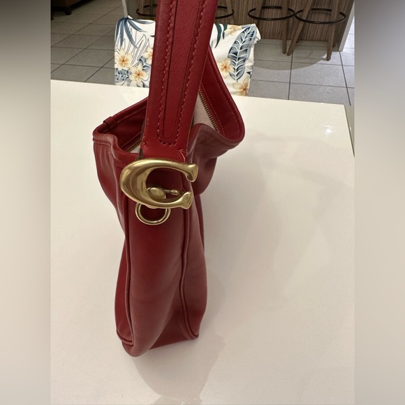 Coach Soft Leather Tabby Hobo-red - Picture 2 of 3